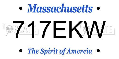 717EKW Massachusetts License Plate
