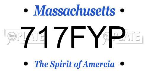 717FYP Massachusetts License Plate