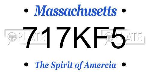 717KF5 Massachusetts License Plate