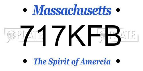 717KFB Massachusetts License Plate