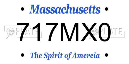 717MX0 Massachusetts License Plate