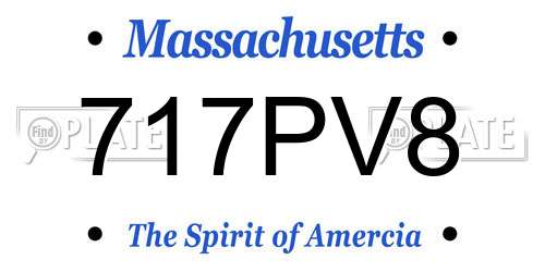 717PV8 Massachusetts License Plate