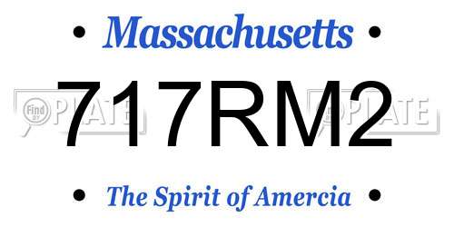 717RM2 Massachusetts License Plate