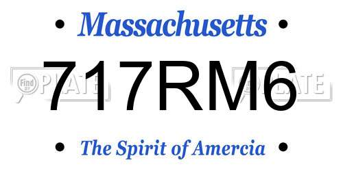 717RM6 Massachusetts License Plate