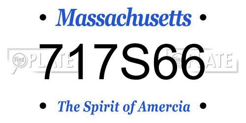 717S66 Massachusetts License Plate