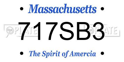717SB3 Massachusetts License Plate