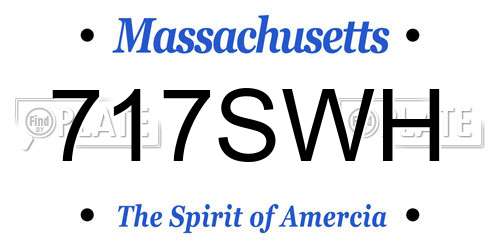 717SWH Massachusetts License Plate