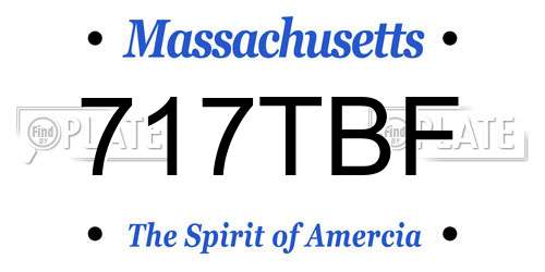 717TBF Massachusetts License Plate