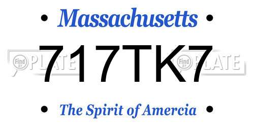 717TK7 Massachusetts License Plate