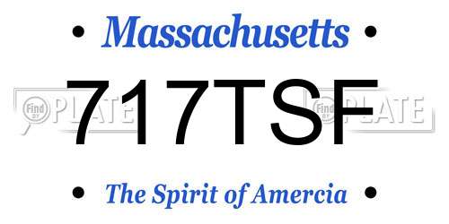717TSF Massachusetts License Plate