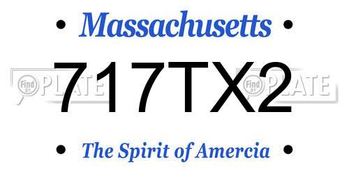 717TX2 Massachusetts License Plate