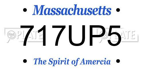 717UP5 Massachusetts License Plate