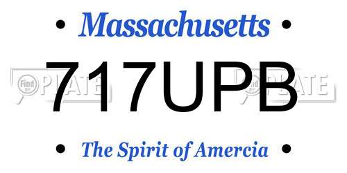 717UPB Massachusetts License Plate