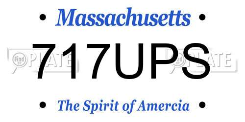 717UPS Massachusetts License Plate