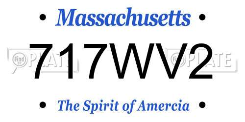 717WV2 Massachusetts License Plate