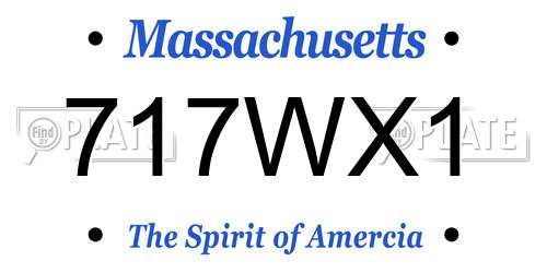 717WX1 Massachusetts License Plate