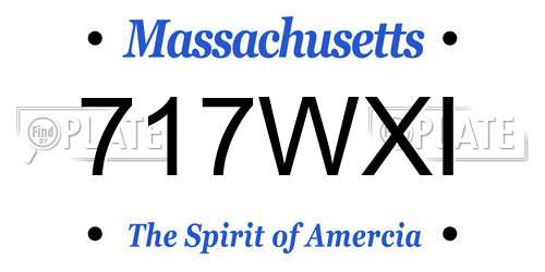 717WXI Massachusetts License Plate