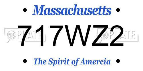 717WZ2 Massachusetts License Plate