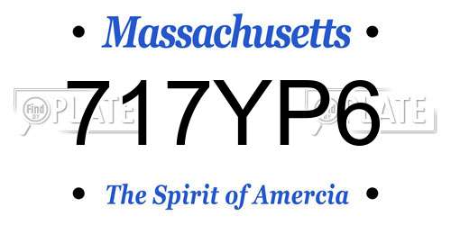 717YP6 Massachusetts License Plate