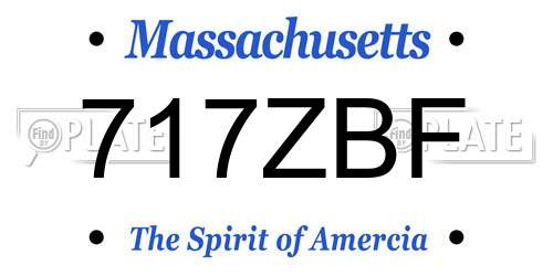 717ZBF Massachusetts License Plate