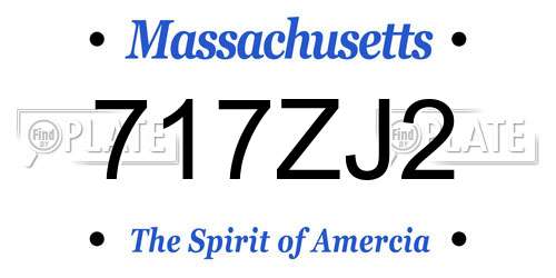 717ZJ2 Massachusetts License Plate