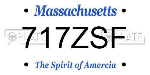 717ZSF Massachusetts License Plate