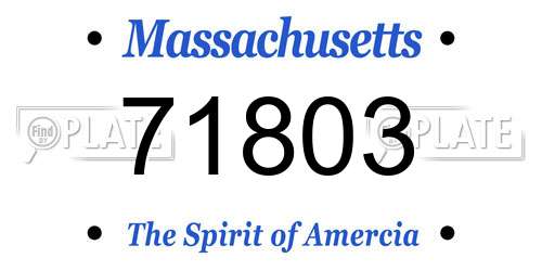 71803 Massachusetts License Plate