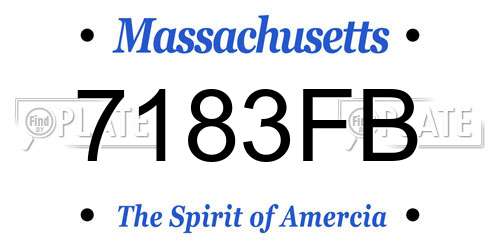 7183FB Massachusetts License Plate