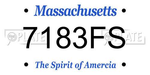7183FS Massachusetts License Plate