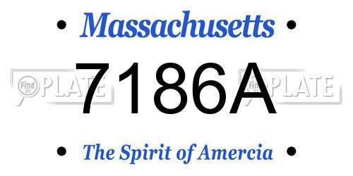 7186A Massachusetts License Plate