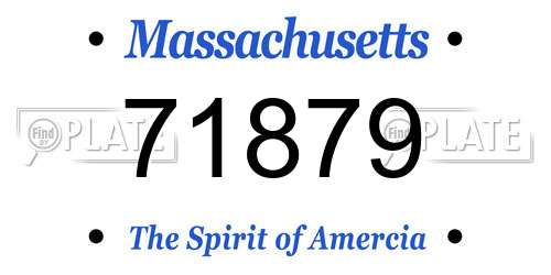 71879 Massachusetts License Plate