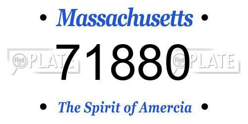 71880 Massachusetts License Plate