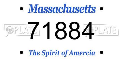 71884 Massachusetts License Plate