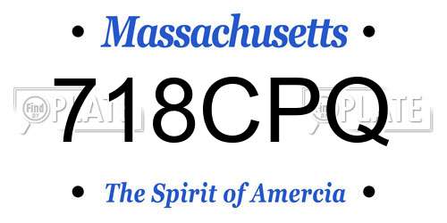 718CPQ Massachusetts License Plate