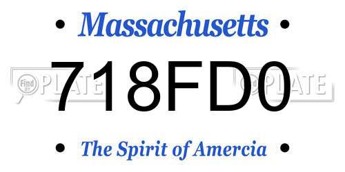 718FD0 Massachusetts License Plate