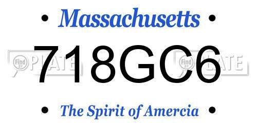 718GC6 Massachusetts License Plate