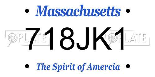 718JK1 Massachusetts License Plate