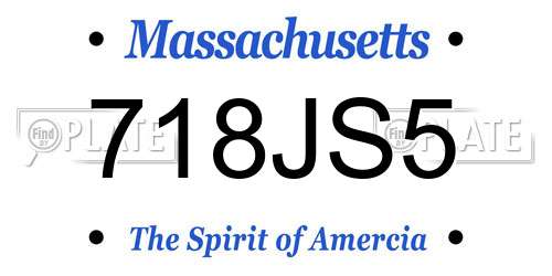 718JS5 Massachusetts License Plate