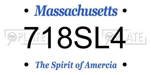 718SL4 Massachusetts License Plate