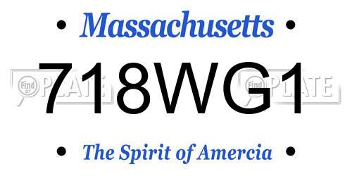 718WG1 Massachusetts License Plate