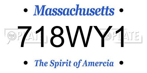 718WY1 Massachusetts License Plate