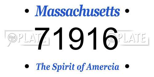 71916 Massachusetts License Plate