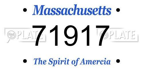 71917 Massachusetts License Plate