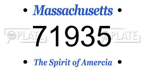 71935 Massachusetts License Plate