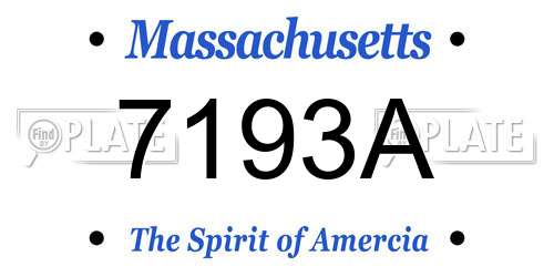 7193A Massachusetts License Plate