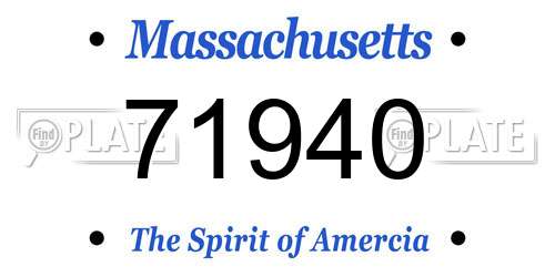 71940 Massachusetts License Plate