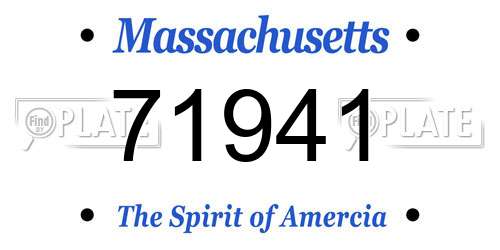 71941 Massachusetts License Plate