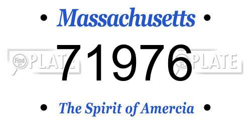 71976 Massachusetts License Plate