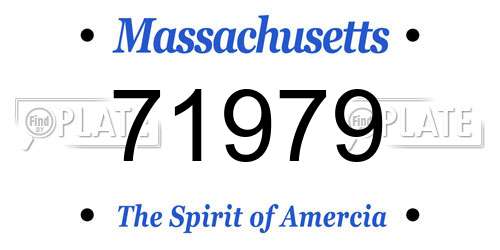 71979 Massachusetts License Plate