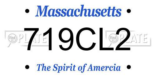 719CL2 Massachusetts License Plate